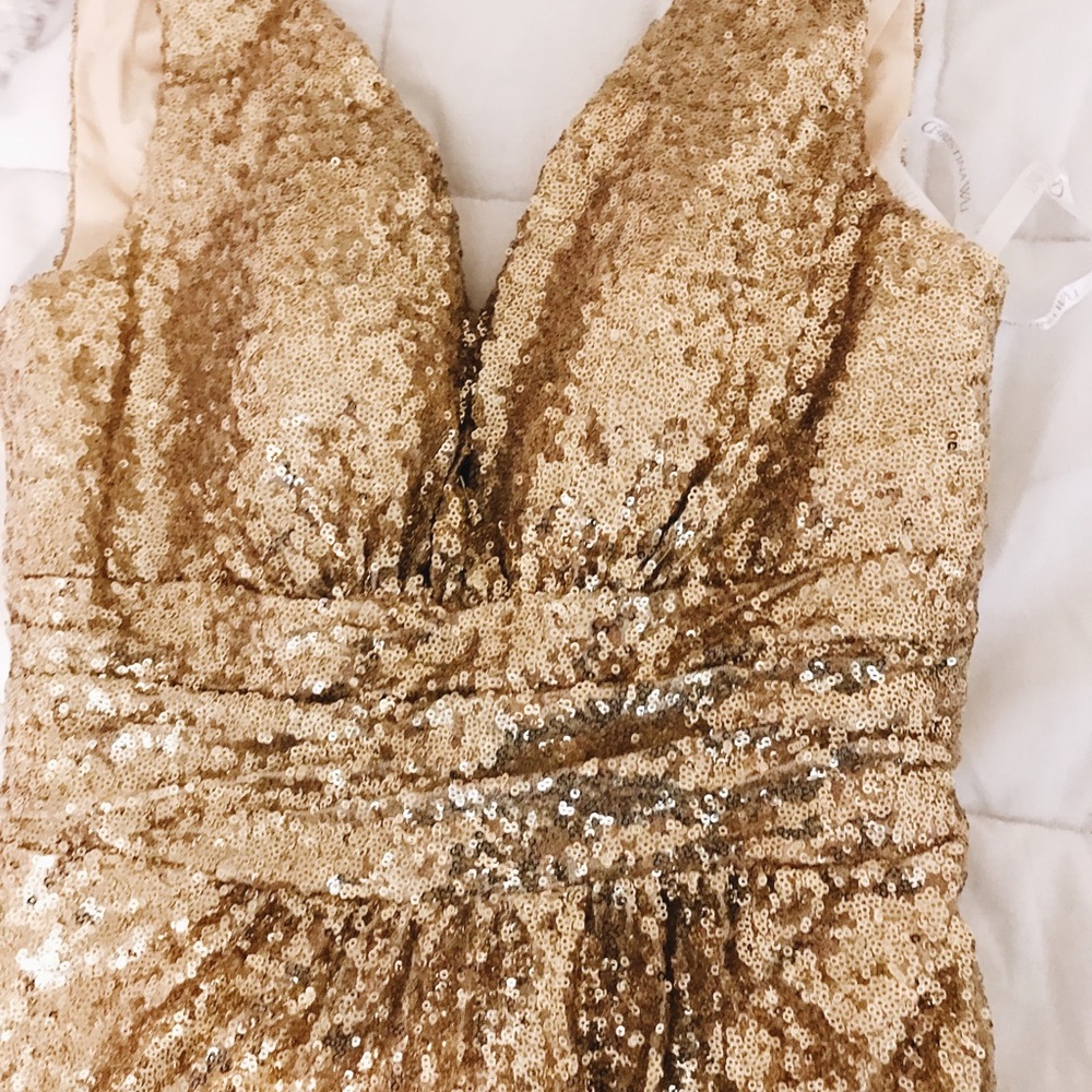GOLD SEQUIN GOWN / BRIDESMAID DRESS